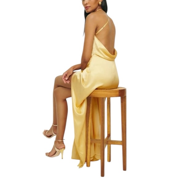 NWT REFORMATION Myla Silk Dress in Sunshine. Size 2 - Picture 3 of 14